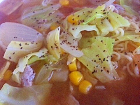 野菜たっぷり☆インスタント味噌ラーメン